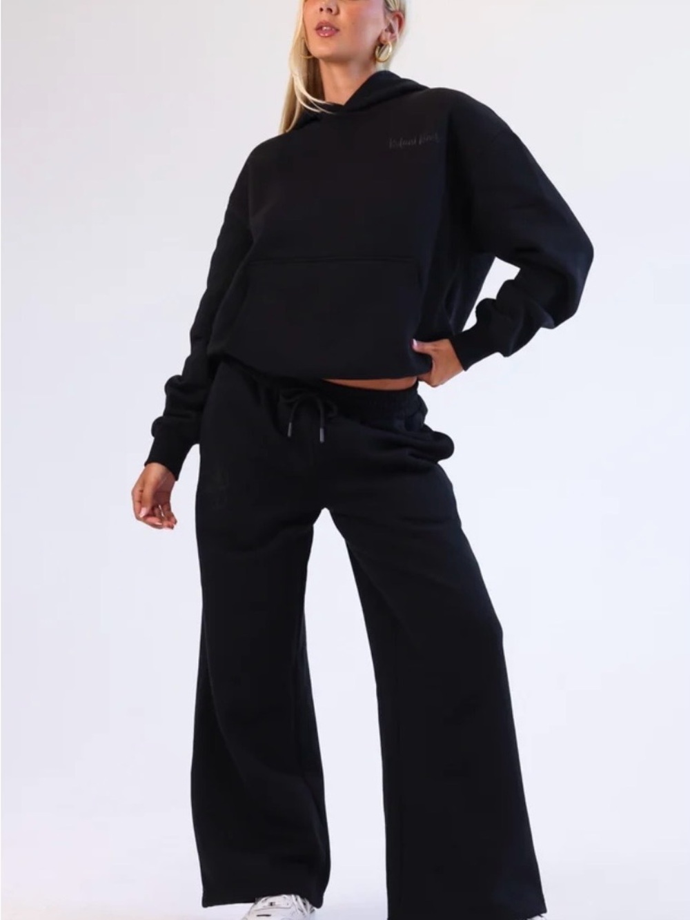 Kulani Kinis Twilight Black Embroidered Hoodie & Track Pants Set XXL